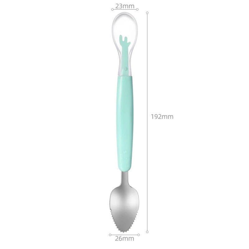 Cuillère à fruit évolutive pour bébé - Cigogne et bébé