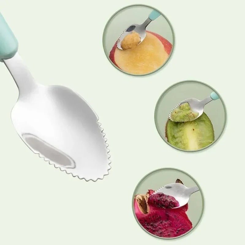 Cuillère à fruit évolutive pour bébé - Cigogne et bébé