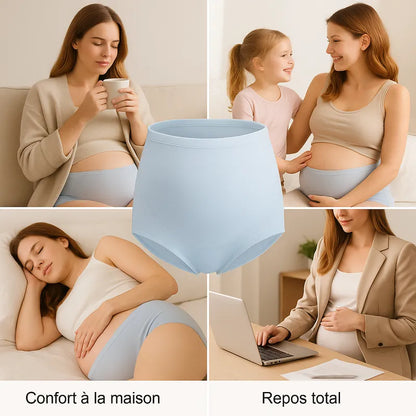 Culotte grossesse bleue confortable maison et repos total