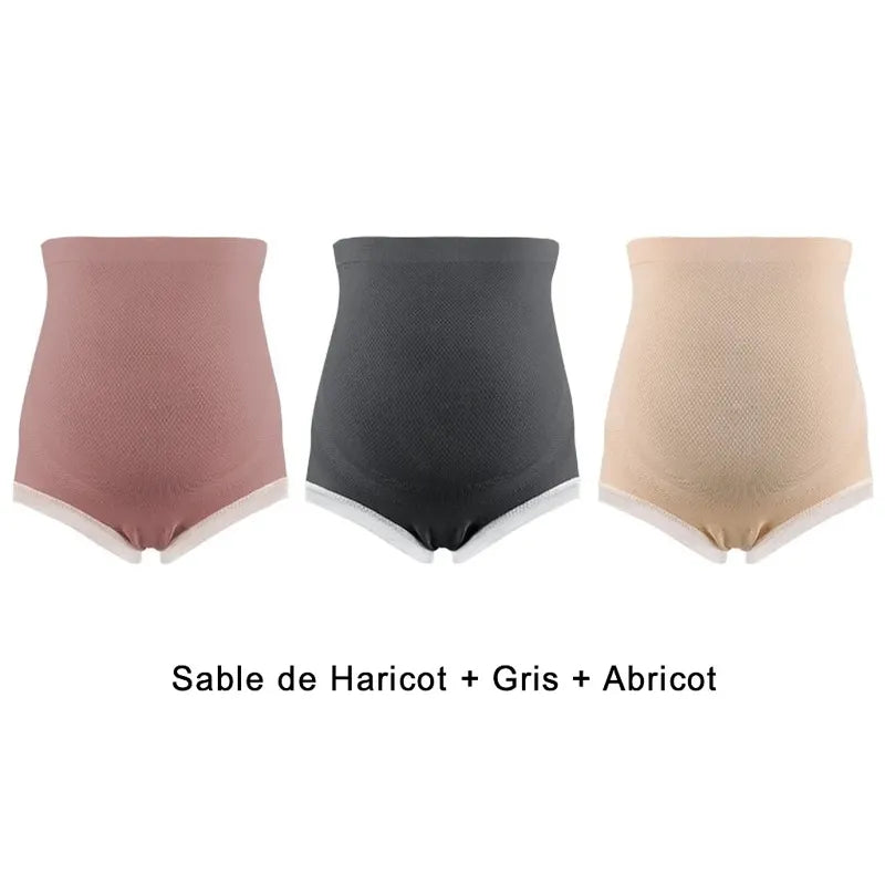 Sous-vêtement maternité sable gris abricot taille haute