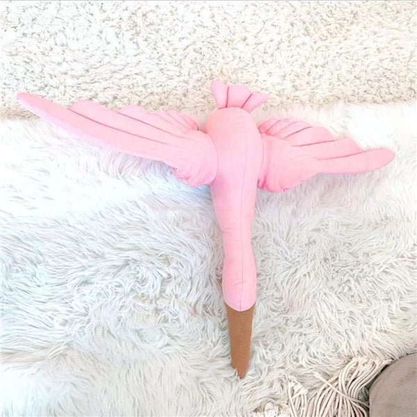 Décoration murale en peluche - Cigogne et bébé