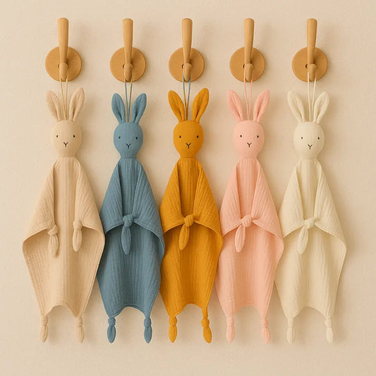 Lot de doudous lapins colorés pour bébé, jouets en coton doux