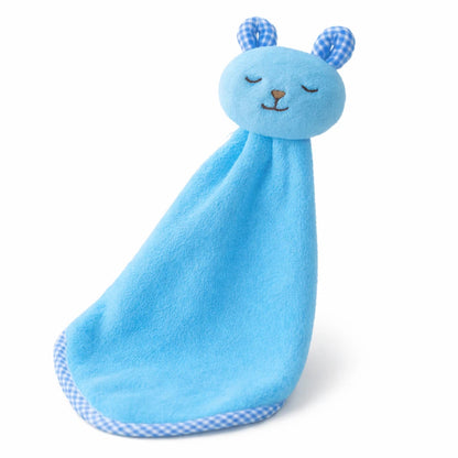 doudou bébé lapin bleu ultra doux avec tête brodée apaisante bébé