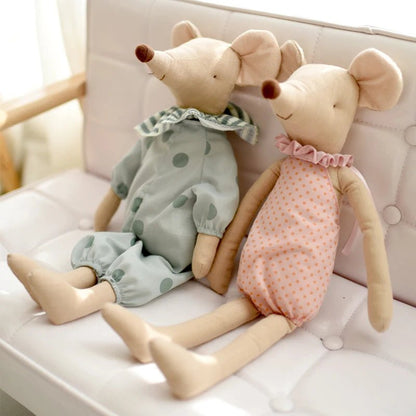 Doudou - souris en coton - Cigogne et bébé