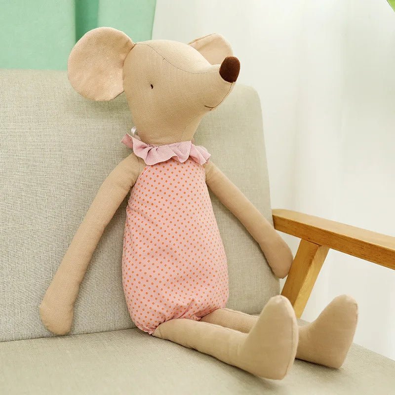 Doudou - souris en coton - Cigogne et bébé