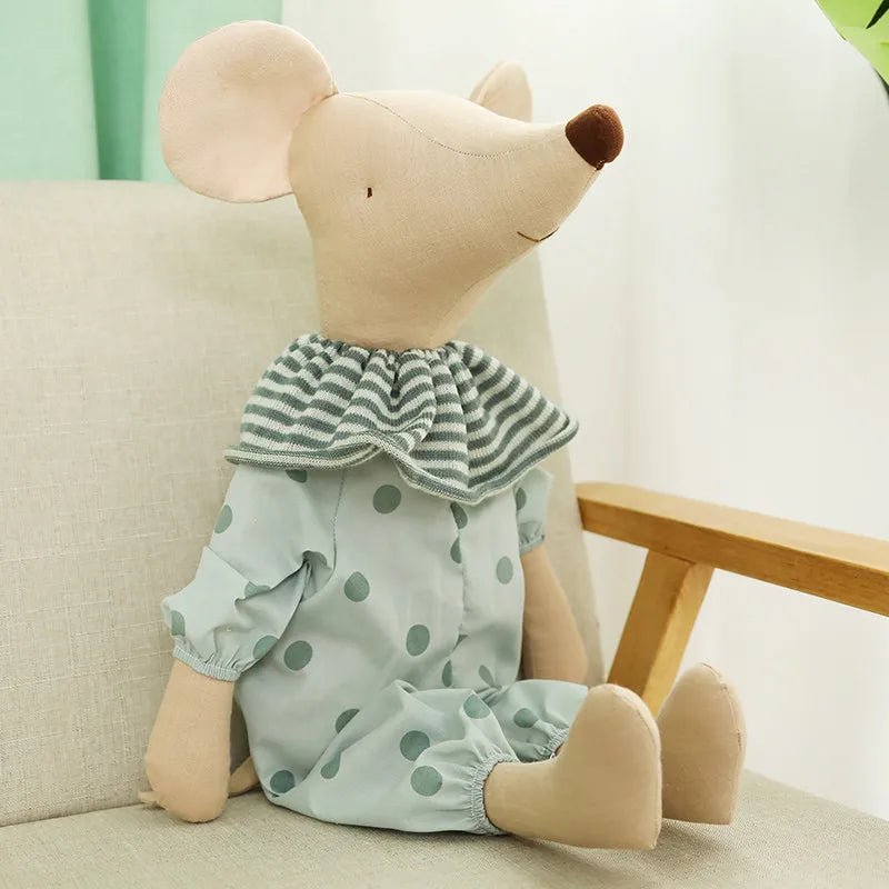 Doudou - souris en coton - Cigogne et bébé