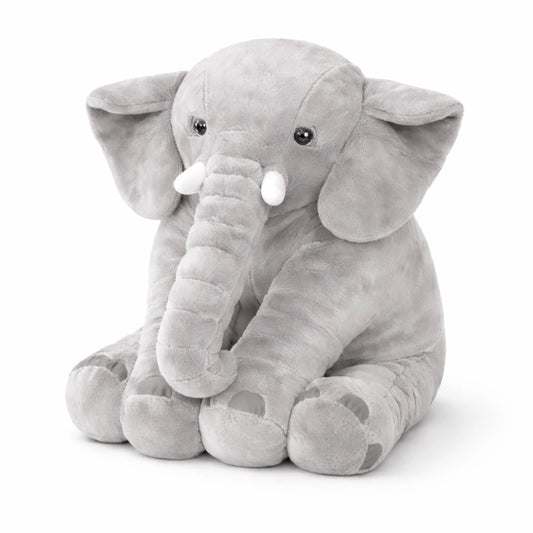 éléphant peluche bébé gris doux assis sur fond blanc jouet peluche enfant décoration chambre bébé