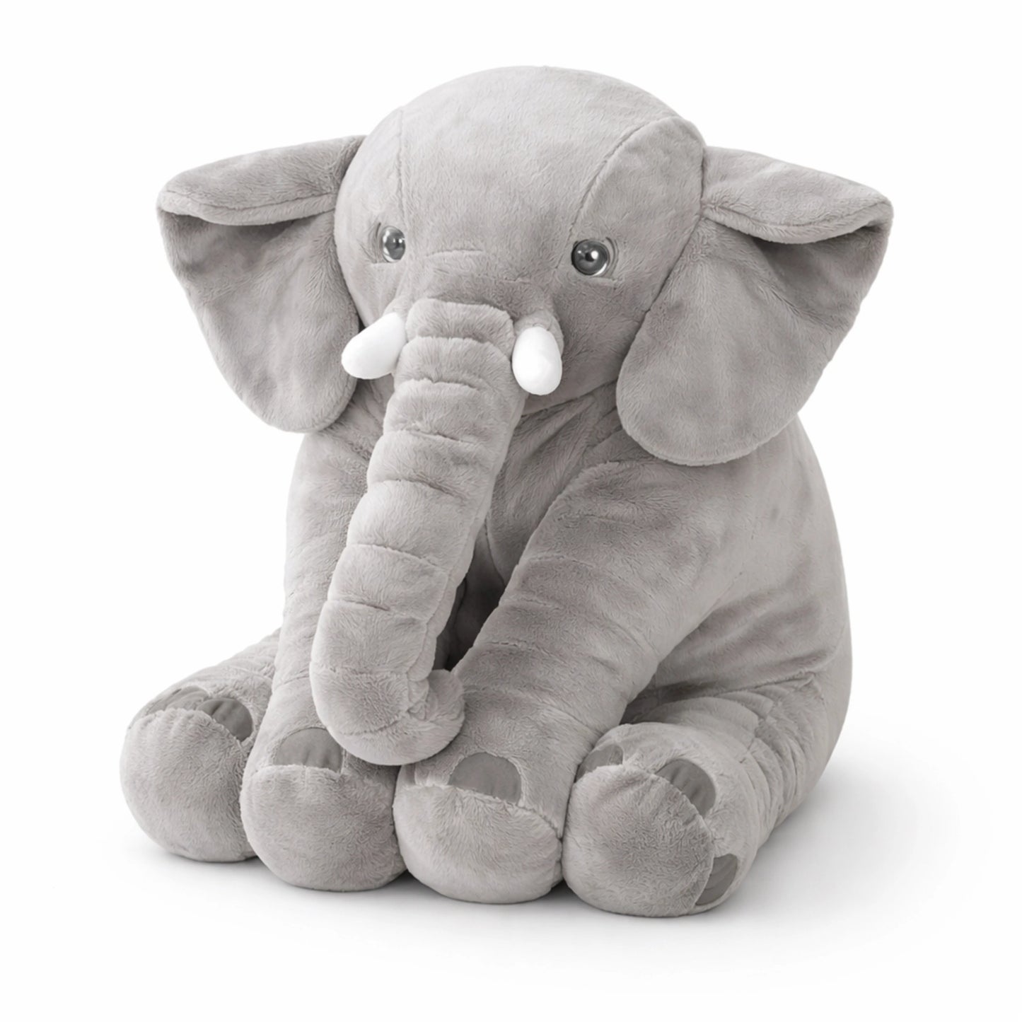 Peluche éléphant gris pour bébé en tissu peluche doux, doudou éléphant décoratif pour chambre enfant