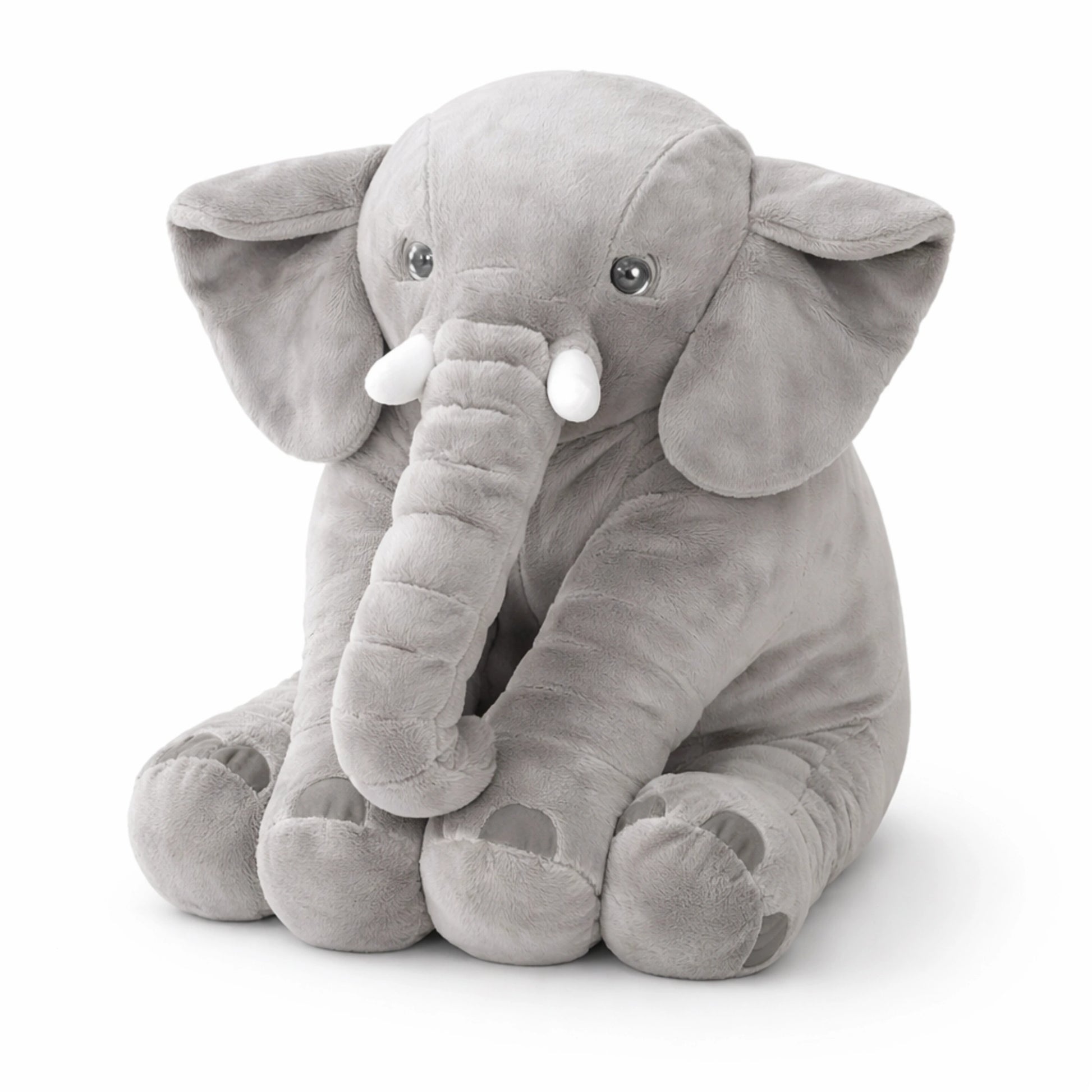 Peluche éléphant gris pour bébé en tissu peluche doux, doudou éléphant décoratif pour chambre enfant