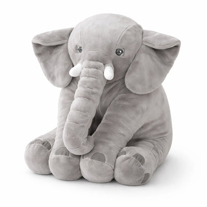 Peluche éléphant gris pour bébé en tissu peluche doux, doudou éléphant décoratif pour chambre enfant