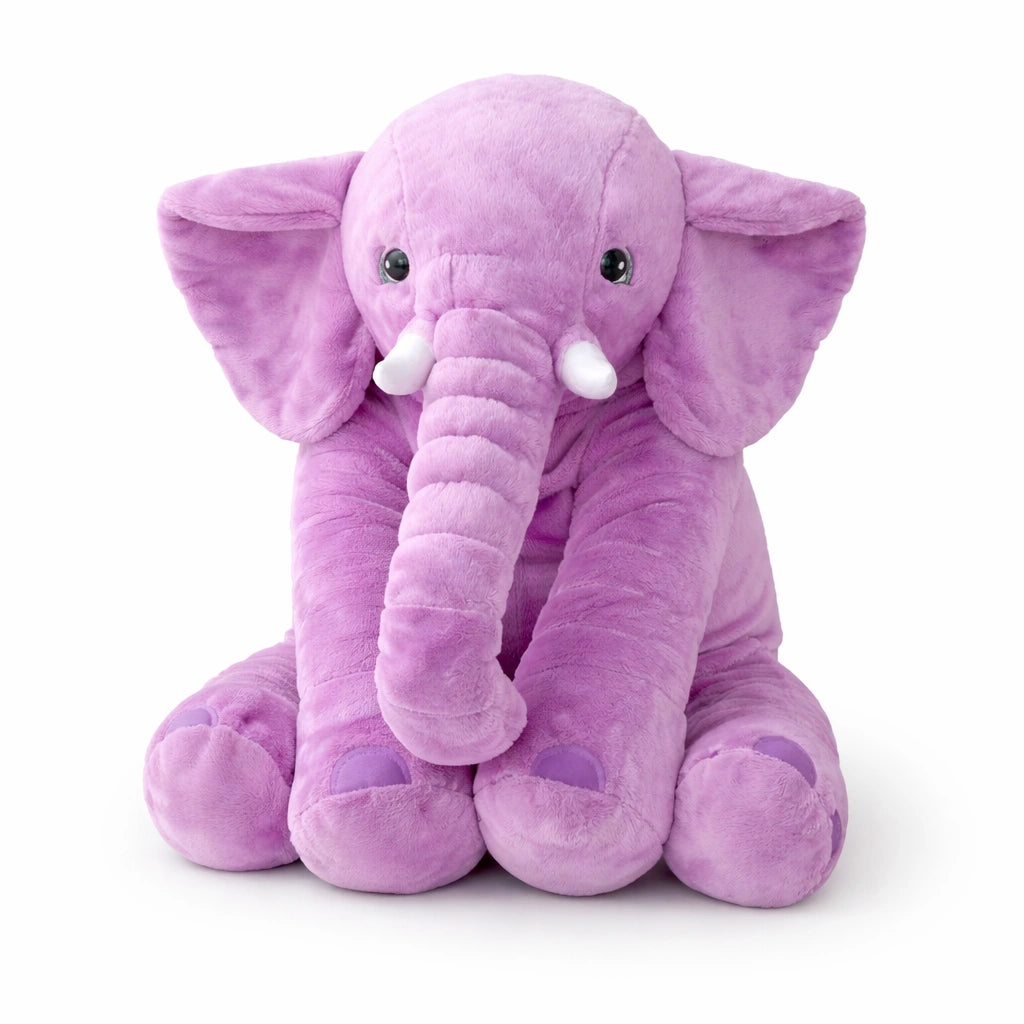 Peluche éléphant violet pour bébé en tissu peluche moelleux, doudou éléphant câlin pour chambre bébé