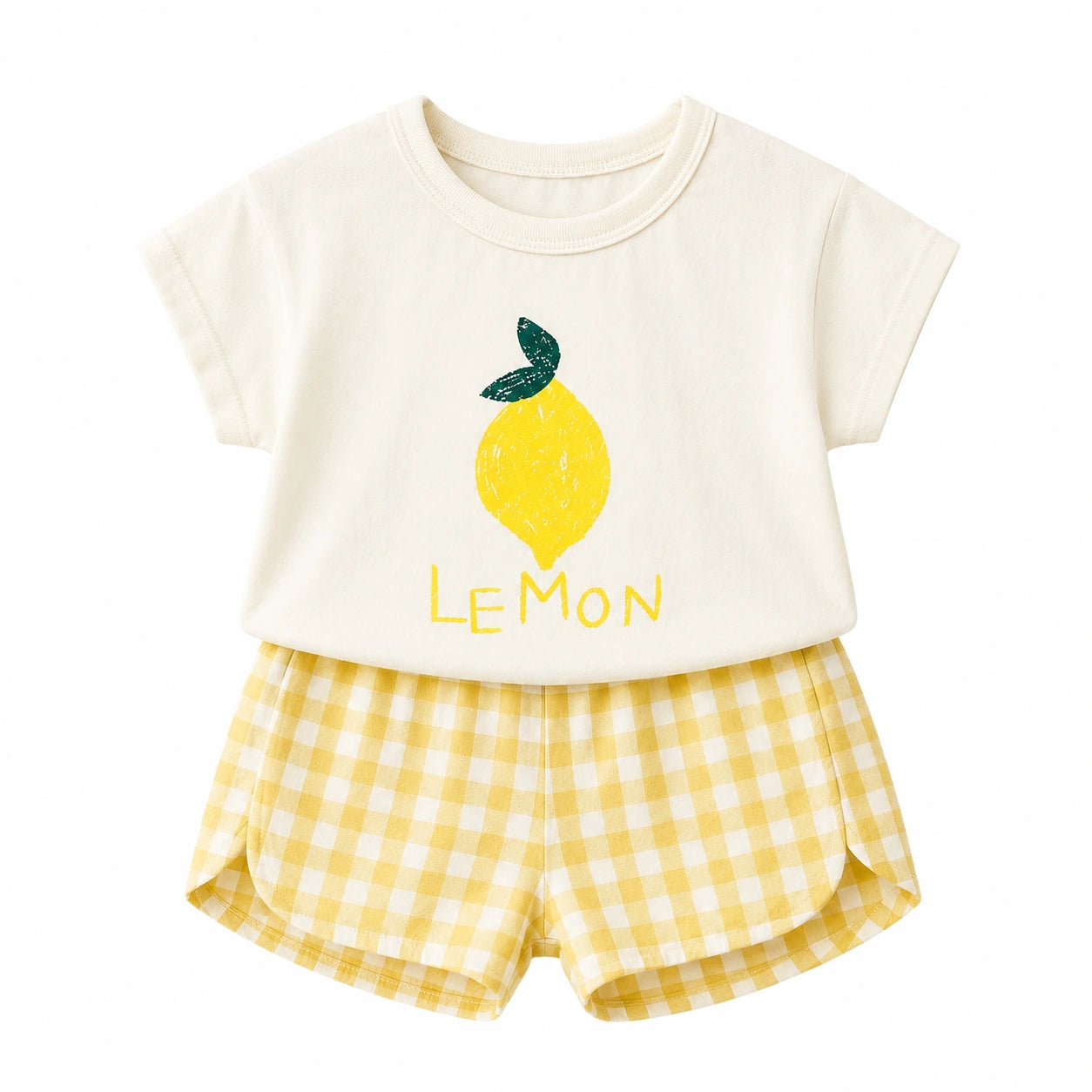Ensemble bébé citron avec t-shirt et short jaune