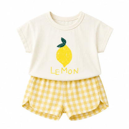 Ensemble bébé citron avec t-shirt et short jaune