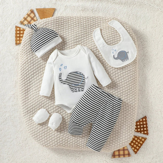 Ensemble bébé garçon - Cigogne et bébé