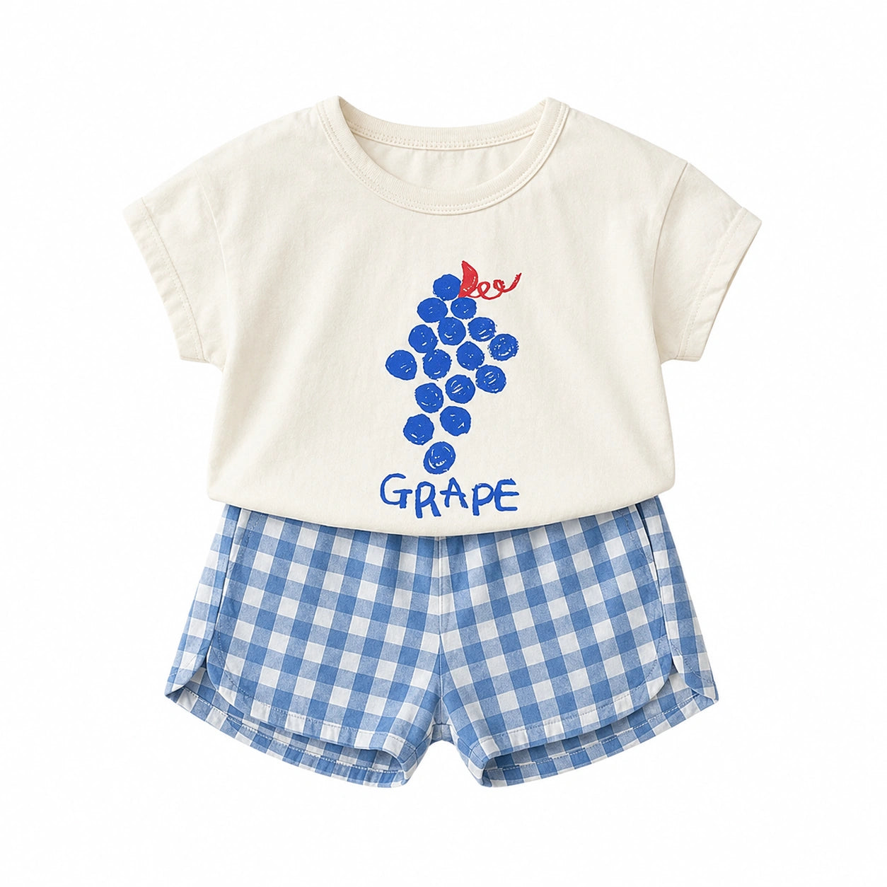 Ensemble bébé raisin avec t-shirt et short bleu