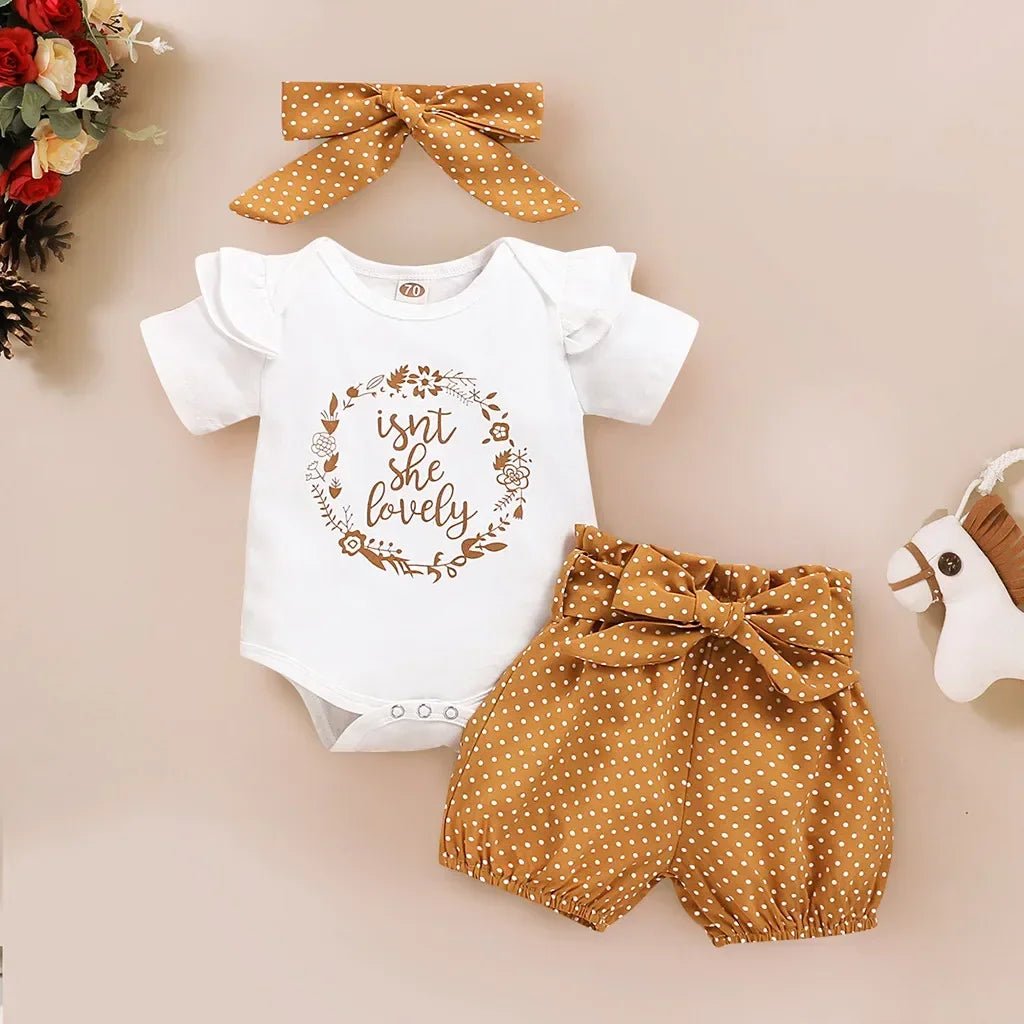 Ensemble pour bébé fille - Cigogne et bébé
