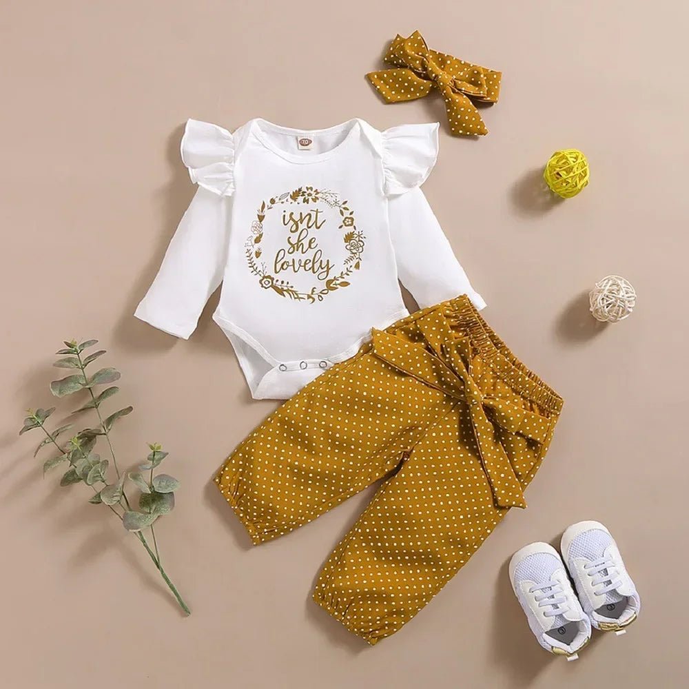Ensemble pour bébé fille - Cigogne et bébé