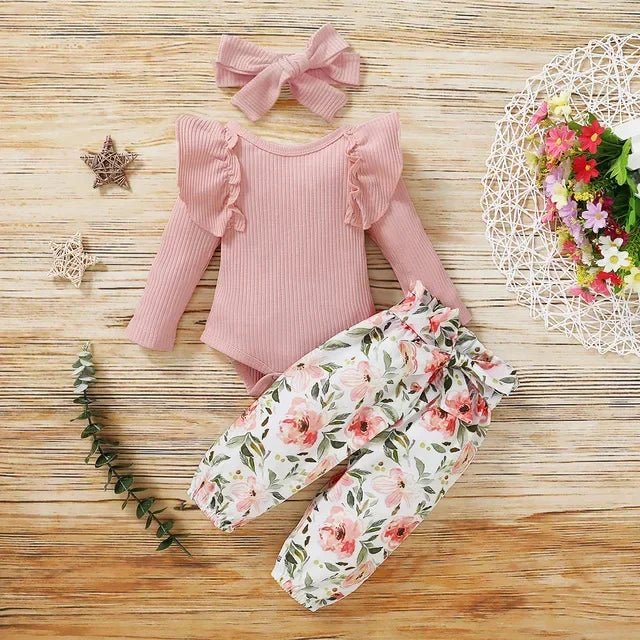 Ensemble pour bébé fille - Cigogne et bébé