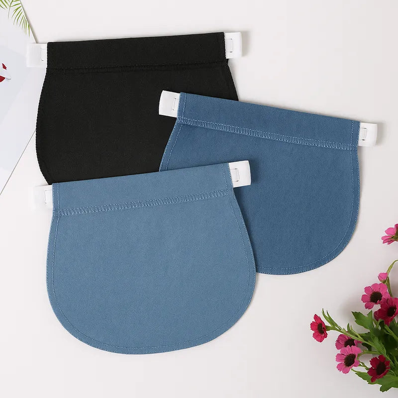Rallonge pantalon maternité en denim noir, bleu et bleu clair 