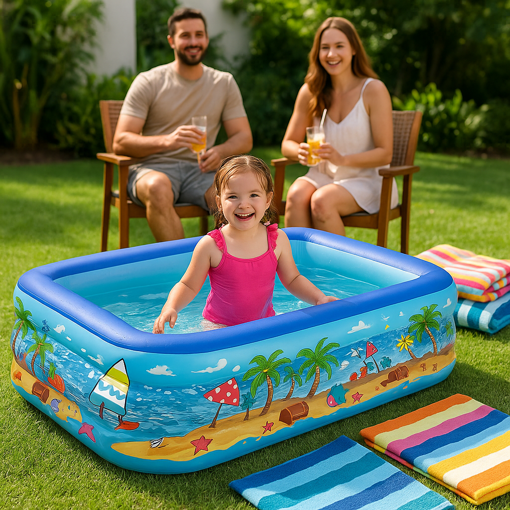 Piscine gonflable enfant | pliable, robuste et amusante
