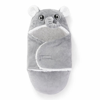 Gigoteuse bébé grise motif éléphant, chaude et moelleuse, conçue pour le confort