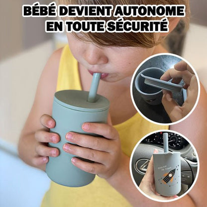 Gobelet en silicone pour enfant | Anti - fuite & ergonomique - Cigogne et bébé