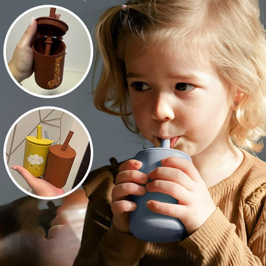 Gobelet en silicone pour enfant | Anti - fuite & ergonomique - Cigogne et bébé