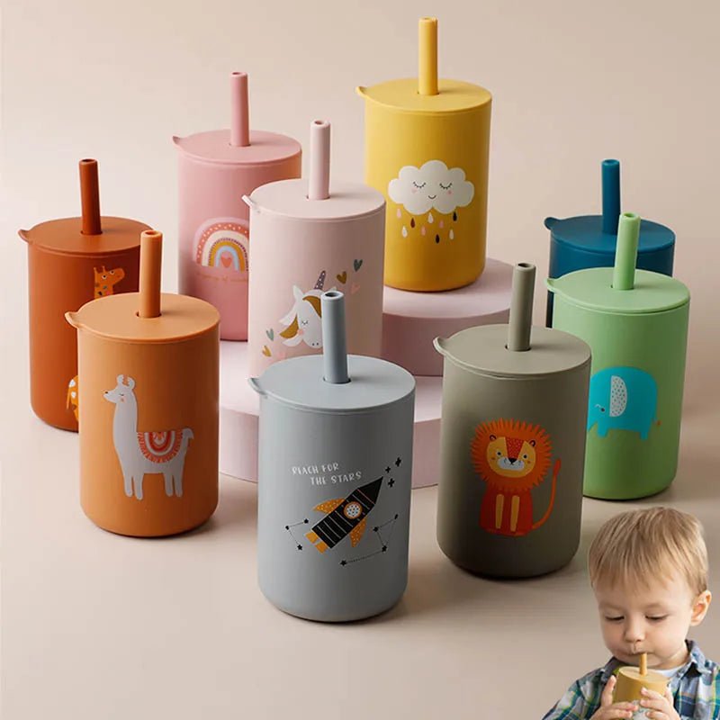 Gobelet en silicone pour enfant | Anti - fuite & ergonomique - Cigogne et bébé