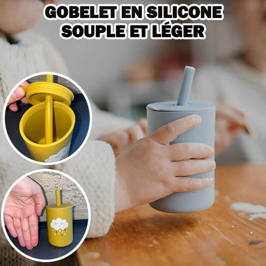 Gobelet en silicone pour enfant | Anti - fuite & ergonomique - Cigogne et bébé