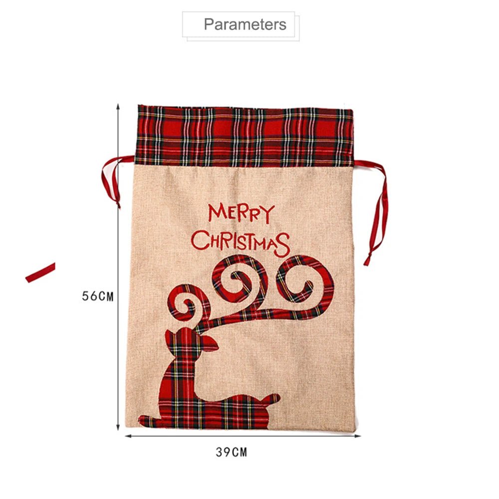Grand sac cadeaux de Noël - Cigogne et bébé