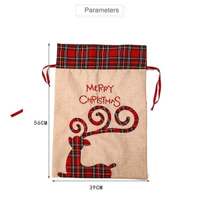 Grand sac cadeaux de Noël - Cigogne et bébé