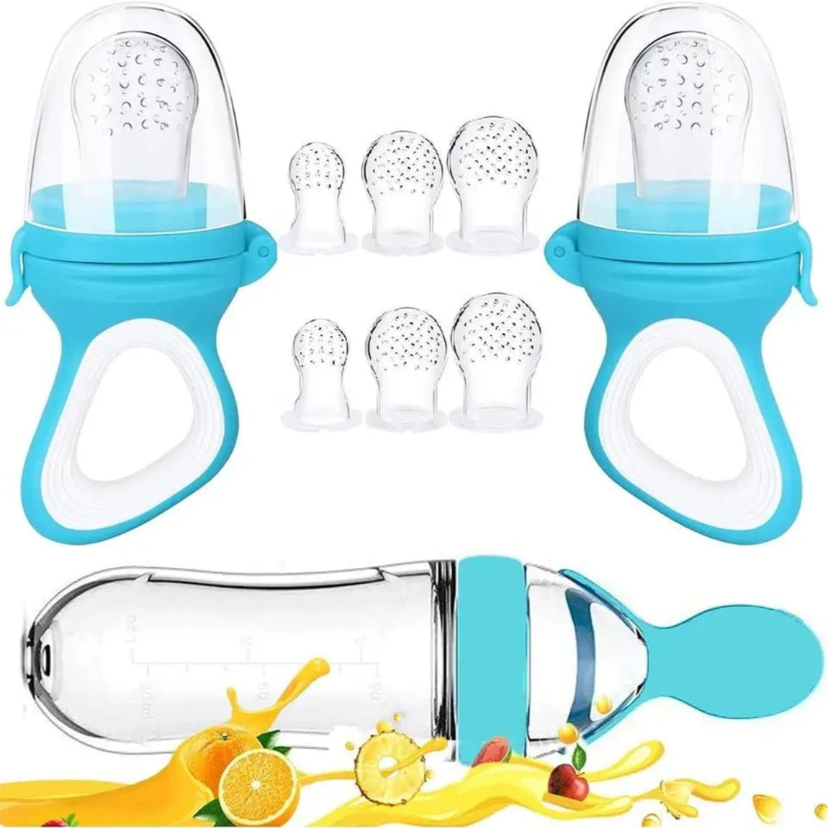grignoteuse bébé silicone sans BPA avec tétines interchangeables mangeoire fruits
