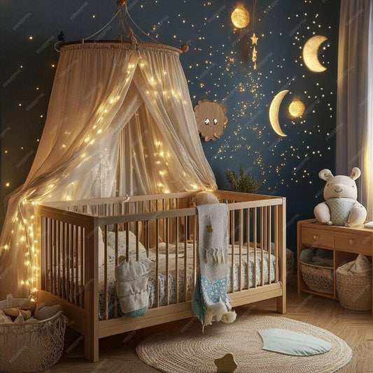 Guirlande lumineuse led - Cigogne et bébé