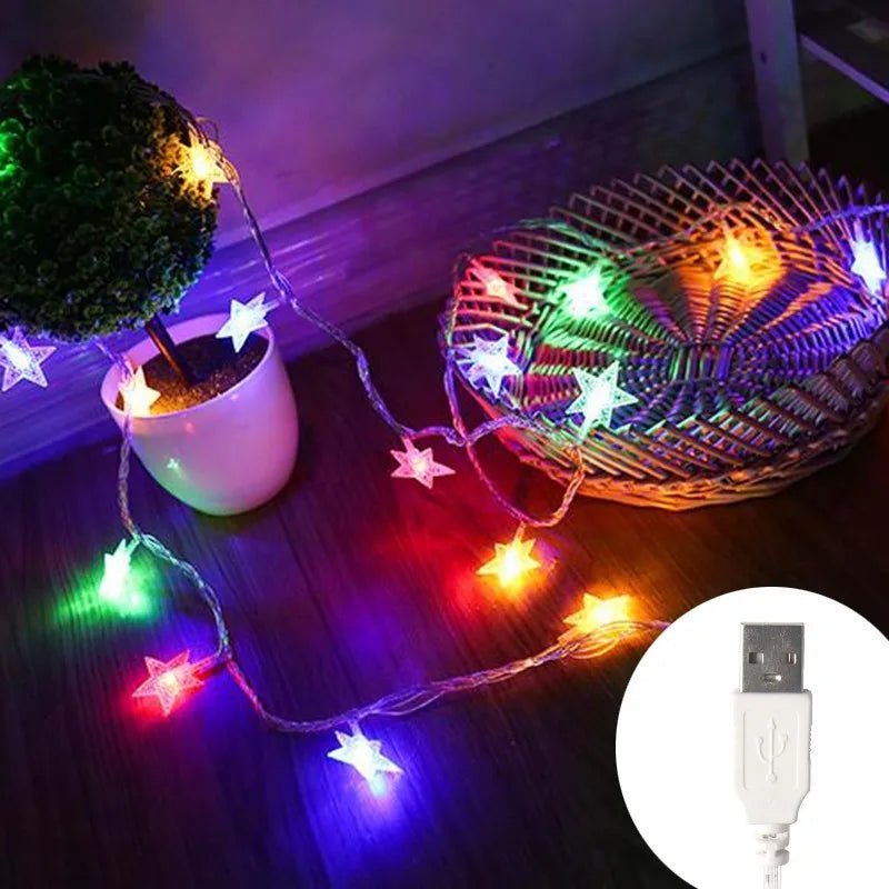 Guirlande lumineuse led - Cigogne et bébé