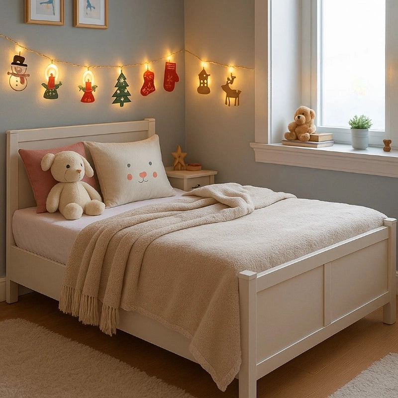 Chambre de jeune fille décorée avec la guirlande lumineuse led