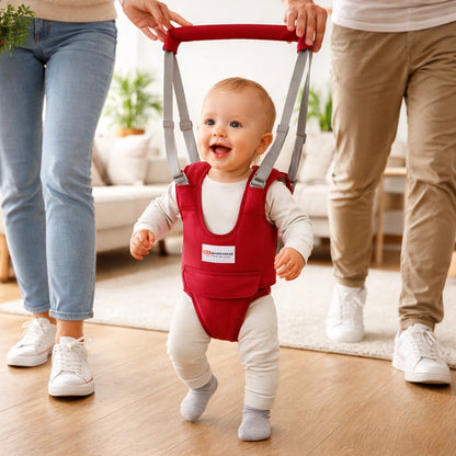 harnais de marche bébé rouge sécurisé aide premiers pas maintien dorsal anti chute apprentissage marche bébé