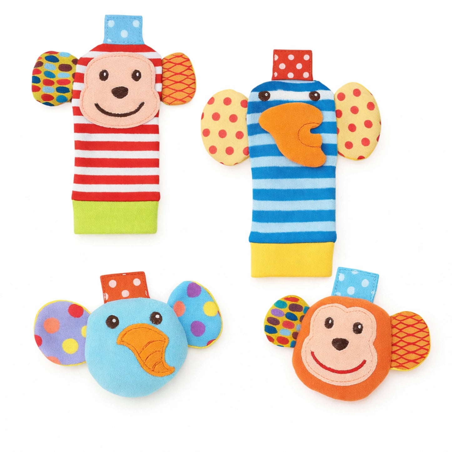 Hochet bébé animaux chaussettes et bracelets sensoriels jouet d’éveil pour développement moteur