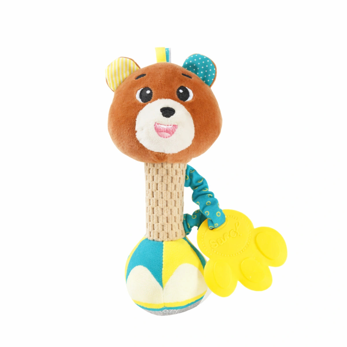 hochet bébé ours sensoriel peluche douce jouet éveil multi-sensoriel