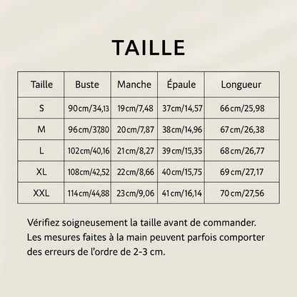 Guide des tailles t shirt allaitement maternité S à XXL