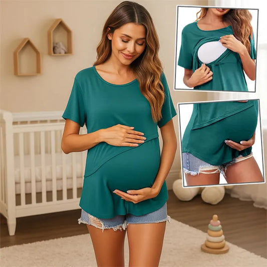 T shirt allaitement maternité pratique avec ouverture facile