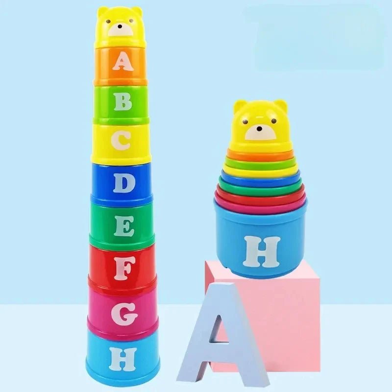 Jeu d'empilement pour enfants - Cigogne et bébé