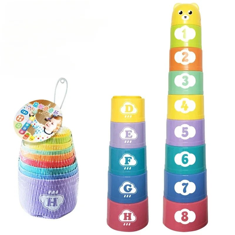 Jeu d'empilement pour enfants - Cigogne et bébé