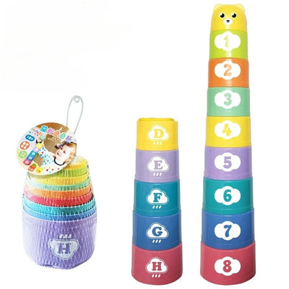 Jeu d'empilement pour enfants - Cigogne et bébé