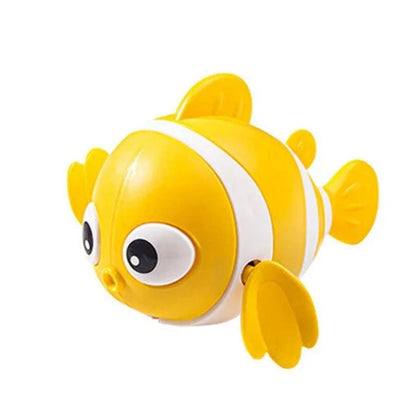 Jouet de bain bébé poisson flottant jaune à remonter jouet éducatif baignoire enfant