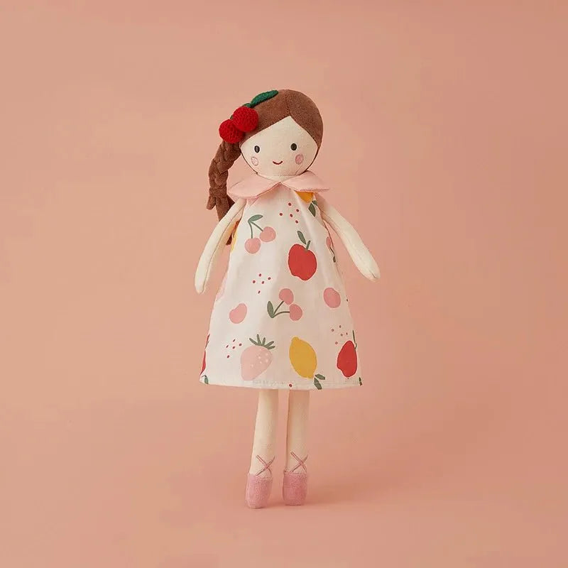 jouet bébé doudou fille robe fruits colorés adorables