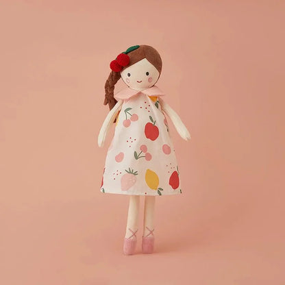 jouet bébé doudou fille robe fruits colorés adorables