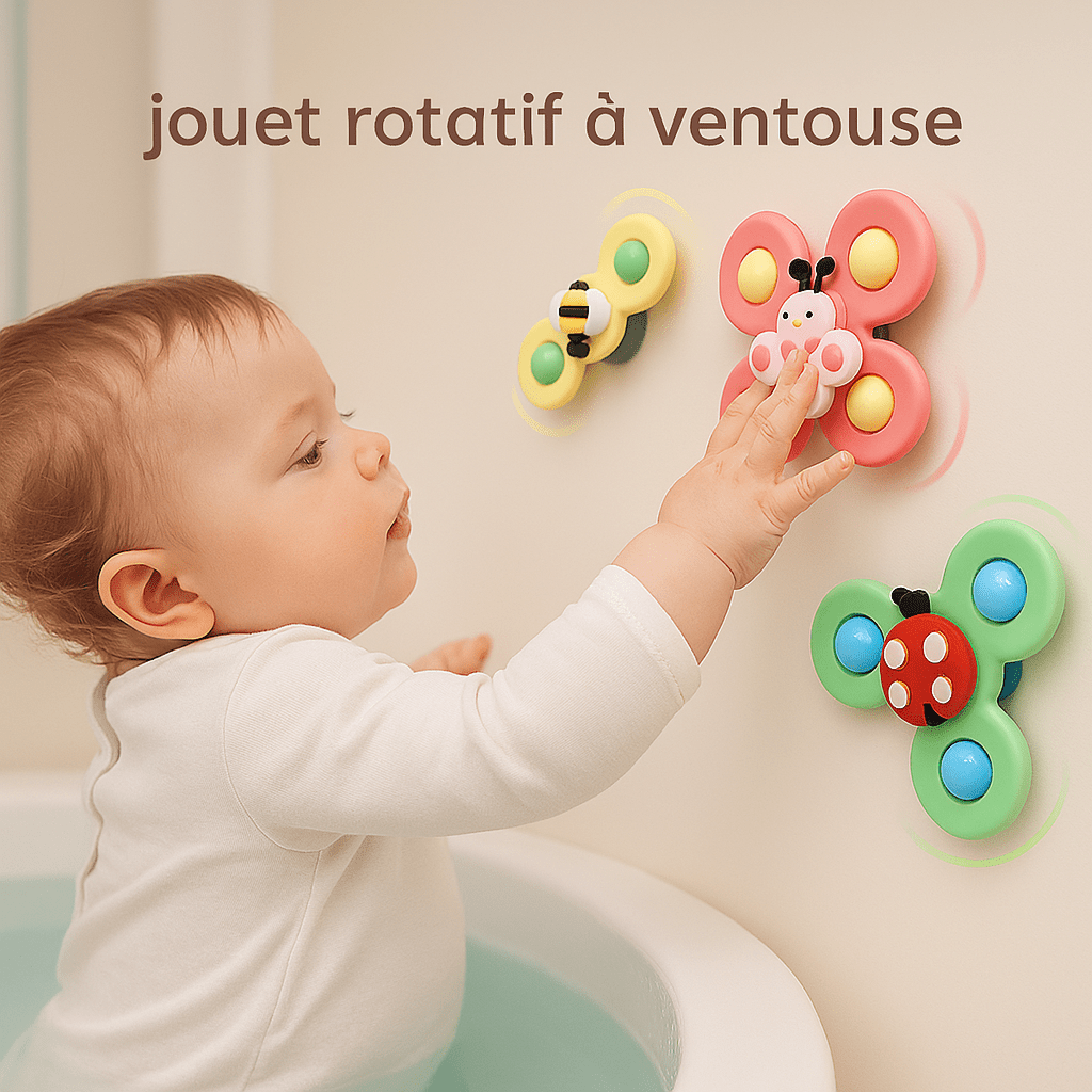 Jouet de bain bébé - Cigogne et bébé