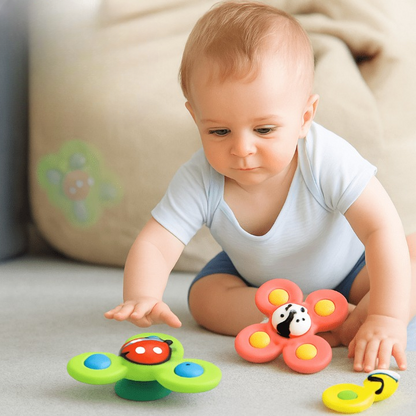 Jouet ventouse bébé rotatif – Spinner sensoriel éducatif- 3 pièces
