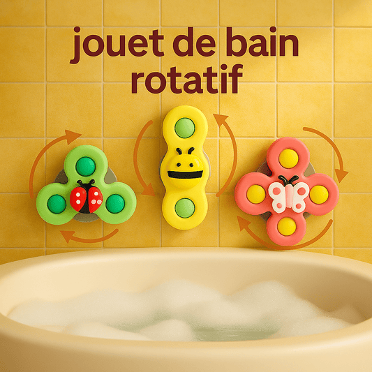 Jouet de bain bébé - Cigogne et bébé