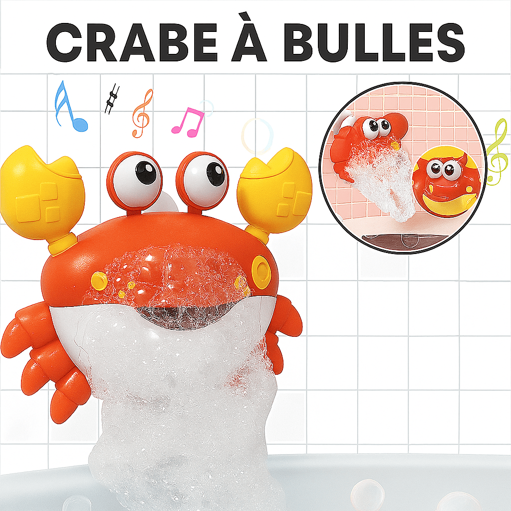 Jouet de bain bébé | crabe à bulles - Cigogne et bébé